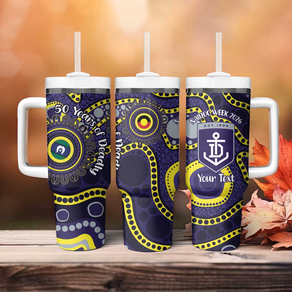 Dockers NAIDOC Week 2026 Personalised Tumbler With Handle 50 Years of Deadly Aboriginal Art