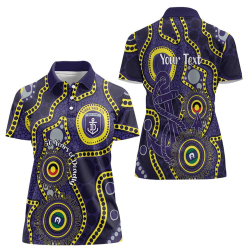 Dockers NAIDOC Week 2026 Personalised Women Polo Shirt 50 Years of Deadly Aboriginal Art