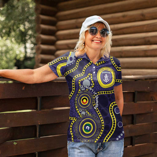 Dockers NAIDOC Week 2026 Personalised Women Polo Shirt 50 Years of Deadly Aboriginal Art