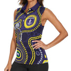 Dockers NAIDOC Week 2026 Personalised Women Sleeveless Polo Shirt 50 Years of Deadly Aboriginal Art