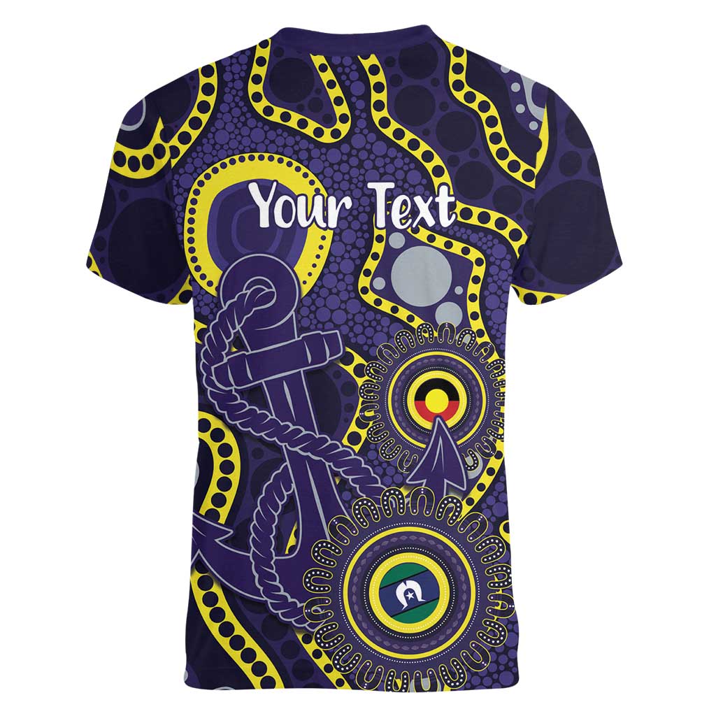 Dockers NAIDOC Week 2026 Personalised Women V-Neck T-Shirt 50 Years of Deadly Aboriginal Art