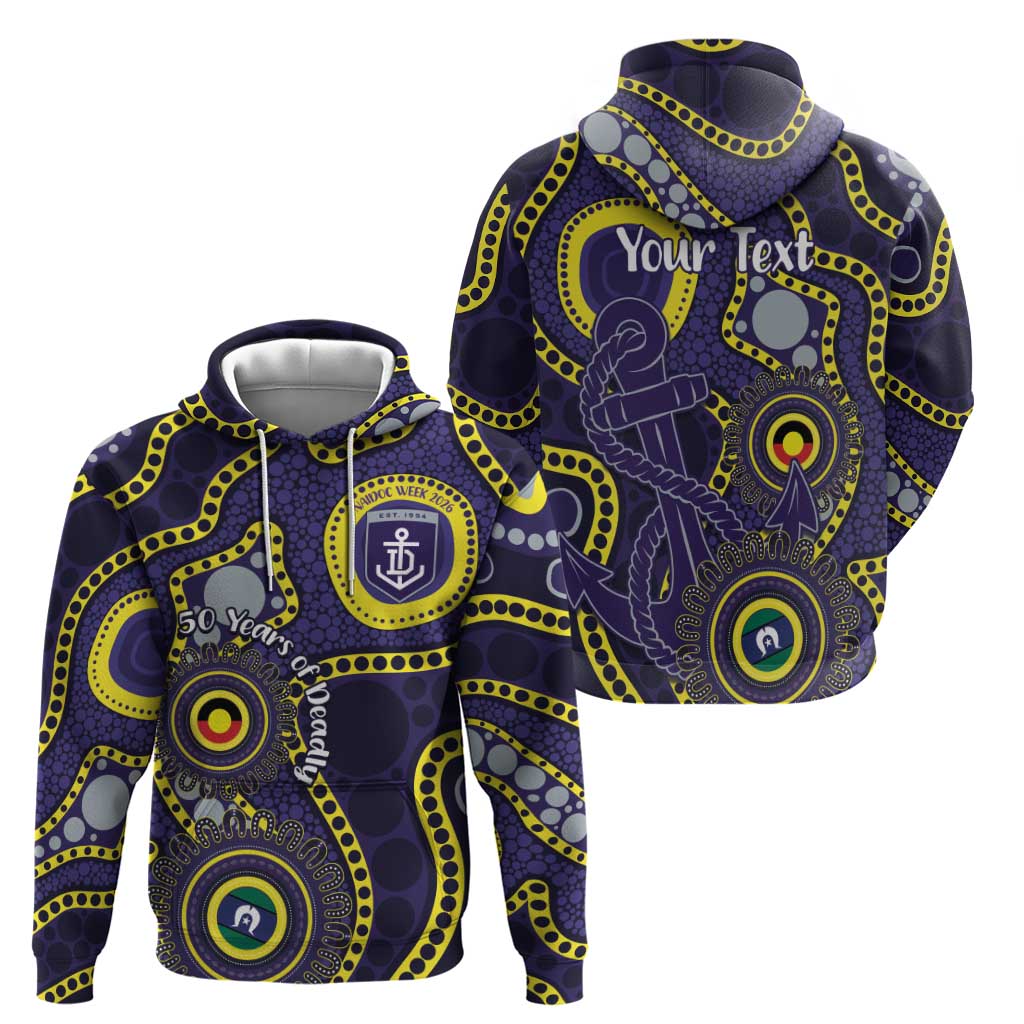 Dockers NAIDOC Week 2026 Personalised Zip Hoodie 50 Years of Deadly Aboriginal Art