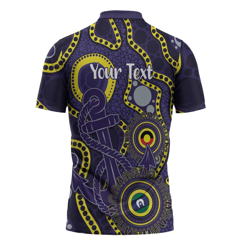 Dockers NAIDOC Week 2026 Personalised Zipper Polo Shirt 50 Years of Deadly Aboriginal Art