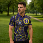 Dockers NAIDOC Week 2026 Personalised Zipper Polo Shirt 50 Years of Deadly Aboriginal Art