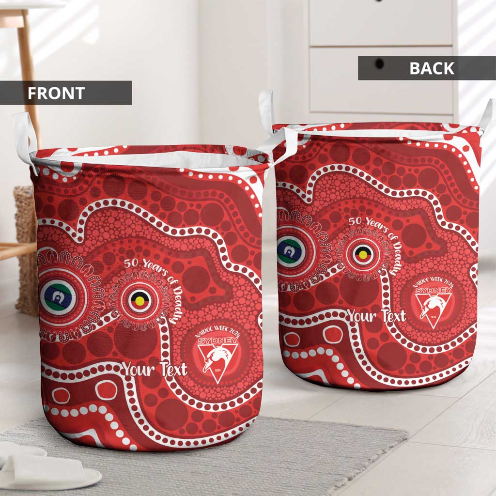 Sydney Swans NAIDOC Week 2026 Personalised Laundry Basket 50 Years of Deadly Aboriginal Art