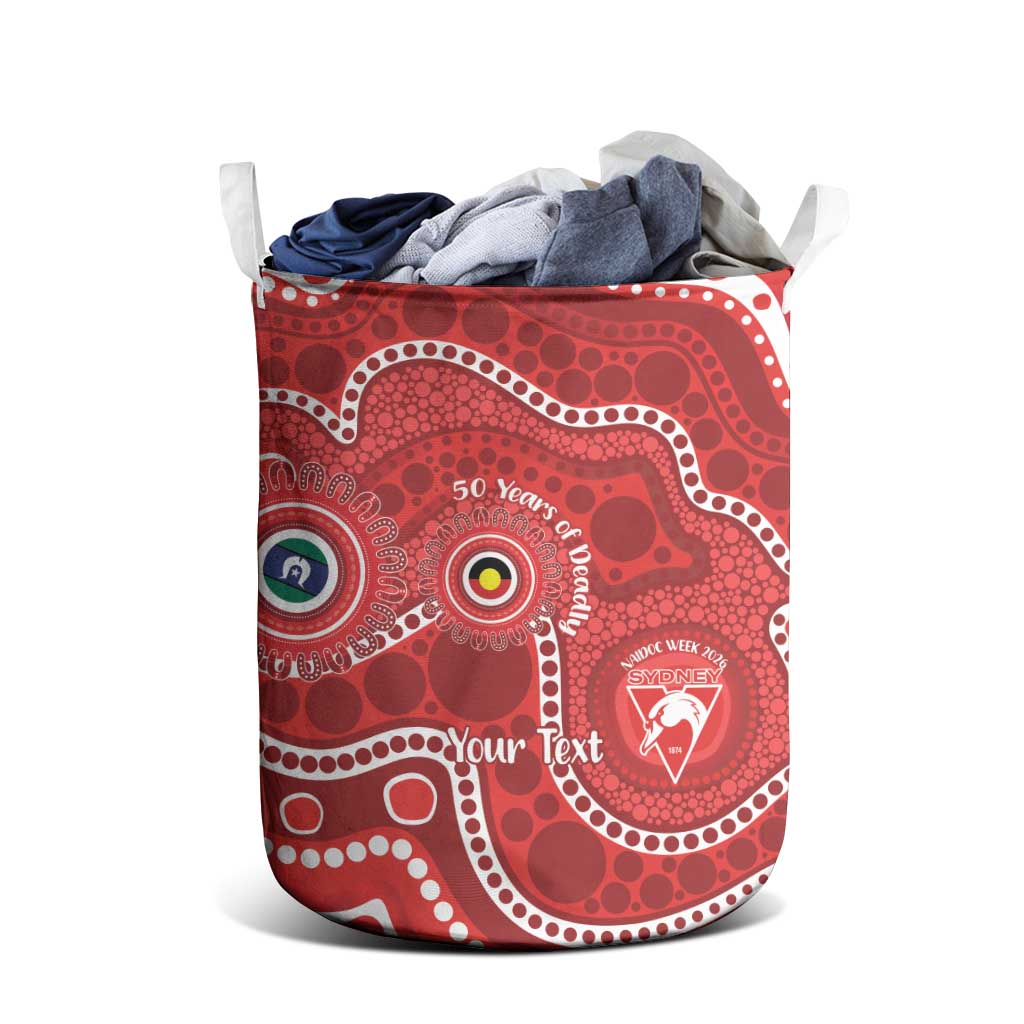 Sydney Swans NAIDOC Week 2026 Personalised Laundry Basket 50 Years of Deadly Aboriginal Art