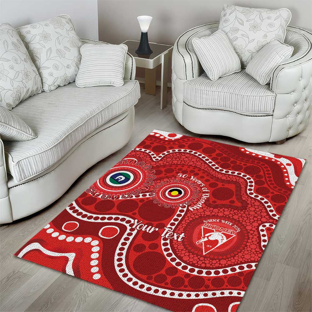 Sydney Swans NAIDOC Week 2026 Personalised Area Rug 50 Years of Deadly Aboriginal Art