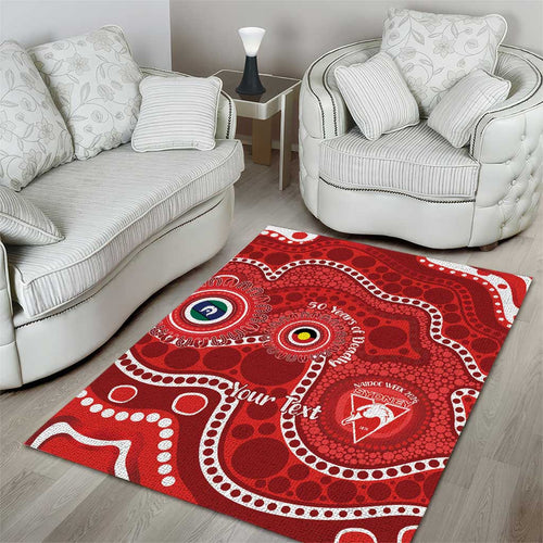 Sydney Swans NAIDOC Week 2026 Personalised Area Rug 50 Years of Deadly Aboriginal Art