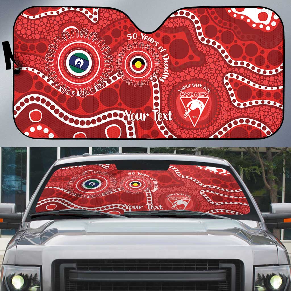 Sydney Swans NAIDOC Week 2026 Personalised Auto Sun Shade 50 Years of Deadly Aboriginal Art