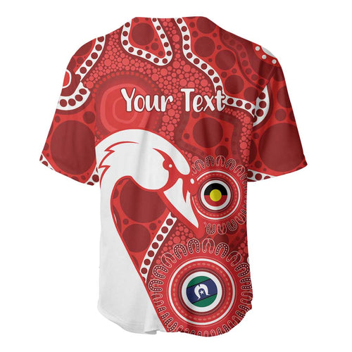 Sydney Swans NAIDOC Week 2026 Personalised Baseball Jersey 50 Years of Deadly Aboriginal Art