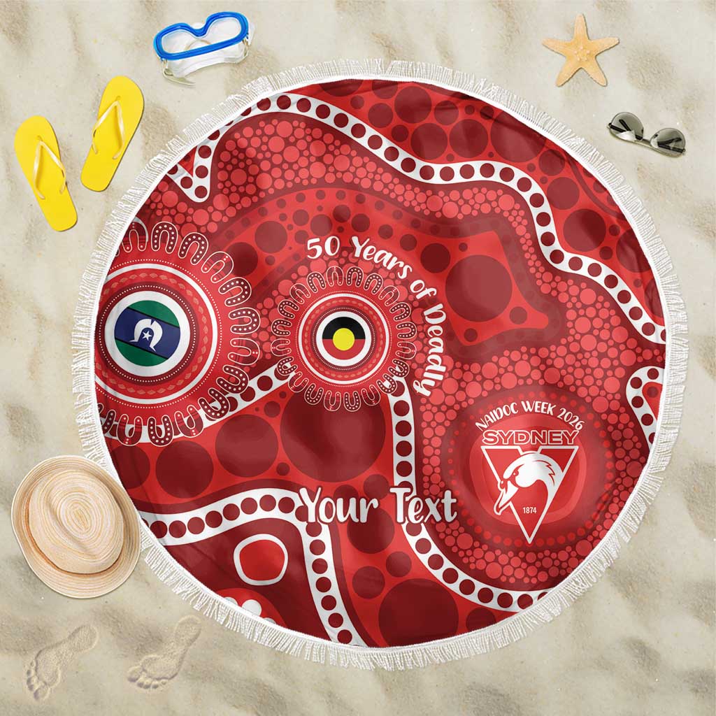 Sydney Swans NAIDOC Week 2026 Personalised Beach Blanket 50 Years of Deadly Aboriginal Art