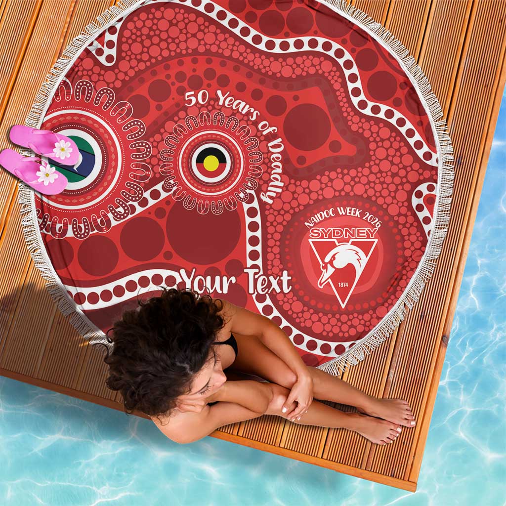Sydney Swans NAIDOC Week 2026 Personalised Beach Blanket 50 Years of Deadly Aboriginal Art