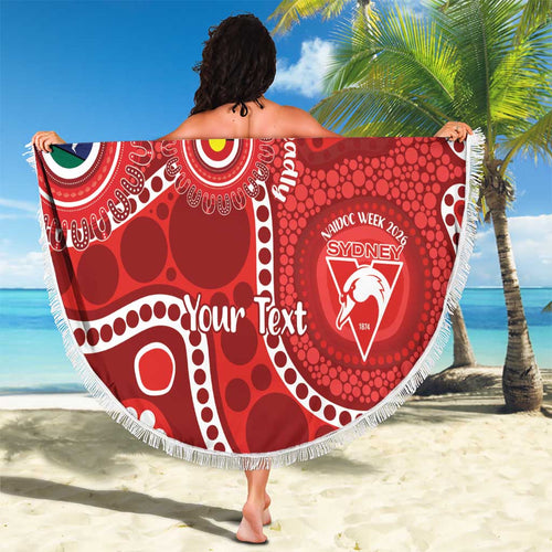 Sydney Swans NAIDOC Week 2026 Personalised Beach Blanket 50 Years of Deadly Aboriginal Art