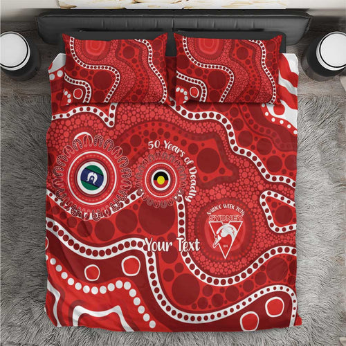 Sydney Swans NAIDOC Week 2026 Personalised Bedding Set 50 Years of Deadly Aboriginal Art