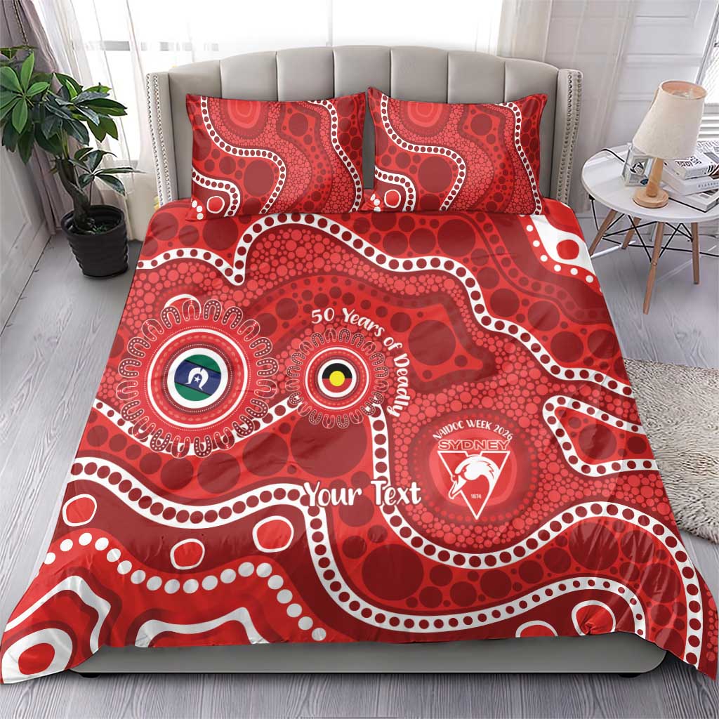 Sydney Swans NAIDOC Week 2026 Personalised Bedding Set 50 Years of Deadly Aboriginal Art