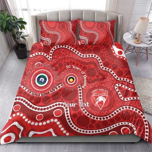 Sydney Swans NAIDOC Week 2026 Personalised Bedding Set 50 Years of Deadly Aboriginal Art