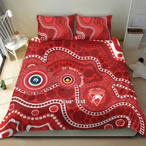 Sydney Swans NAIDOC Week 2026 Personalised Bedding Set 50 Years of Deadly Aboriginal Art
