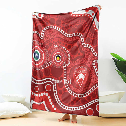 Sydney Swans NAIDOC Week 2026 Personalised Blanket 50 Years of Deadly Aboriginal Art
