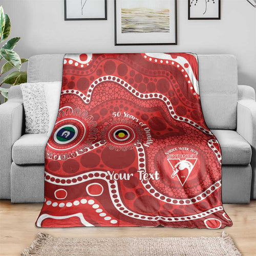Sydney Swans NAIDOC Week 2026 Personalised Blanket 50 Years of Deadly Aboriginal Art