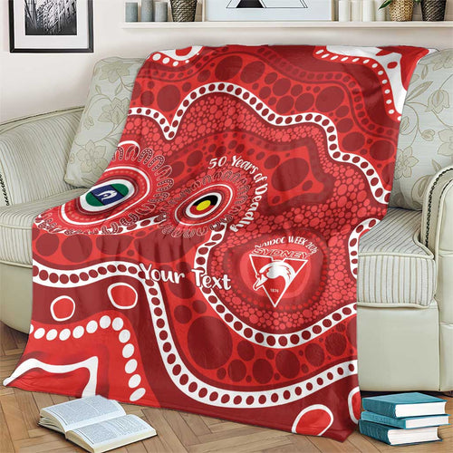 Sydney Swans NAIDOC Week 2026 Personalised Blanket 50 Years of Deadly Aboriginal Art