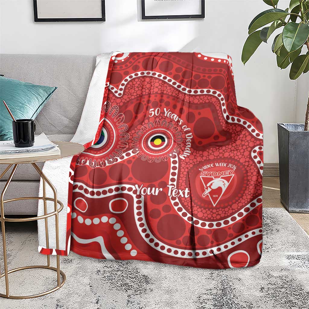 Sydney Swans NAIDOC Week 2026 Personalised Blanket 50 Years of Deadly Aboriginal Art
