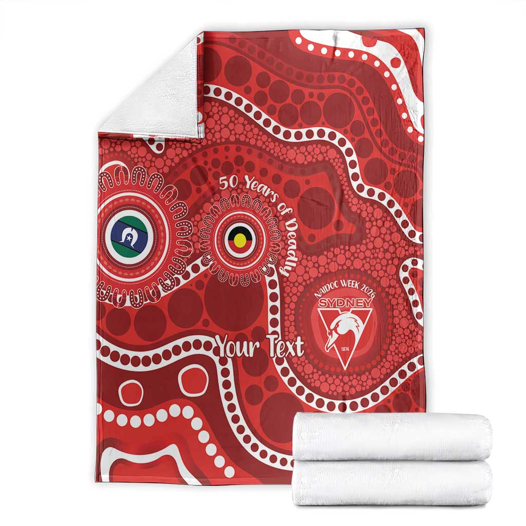 Sydney Swans NAIDOC Week 2026 Personalised Blanket 50 Years of Deadly Aboriginal Art