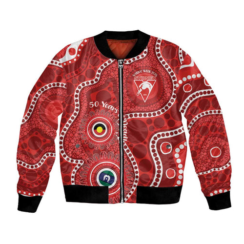 Sydney Swans NAIDOC Week 2026 Personalised Bomber Jacket 50 Years of Deadly Aboriginal Art