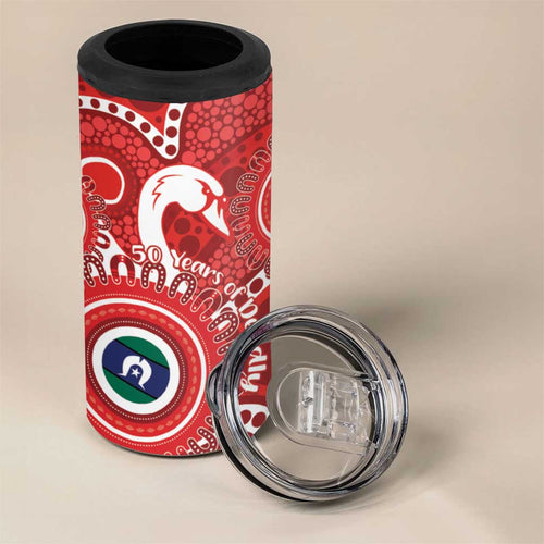 Sydney Swans NAIDOC Week 2026 Personalised 4 in 1 Can Cooler Tumbler 50 Years of Deadly Aboriginal Art