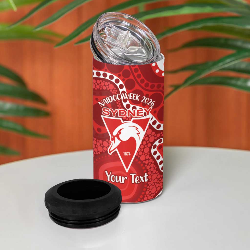 Sydney Swans NAIDOC Week 2026 Personalised 4 in 1 Can Cooler Tumbler 50 Years of Deadly Aboriginal Art