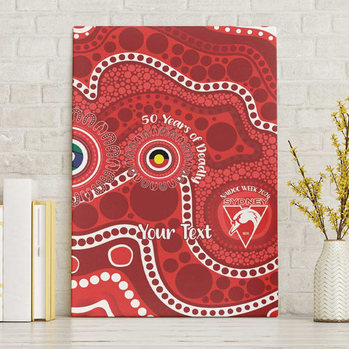 Sydney Swans NAIDOC Week 2026 Personalised Canvas Wall Art 50 Years of Deadly Aboriginal Art
