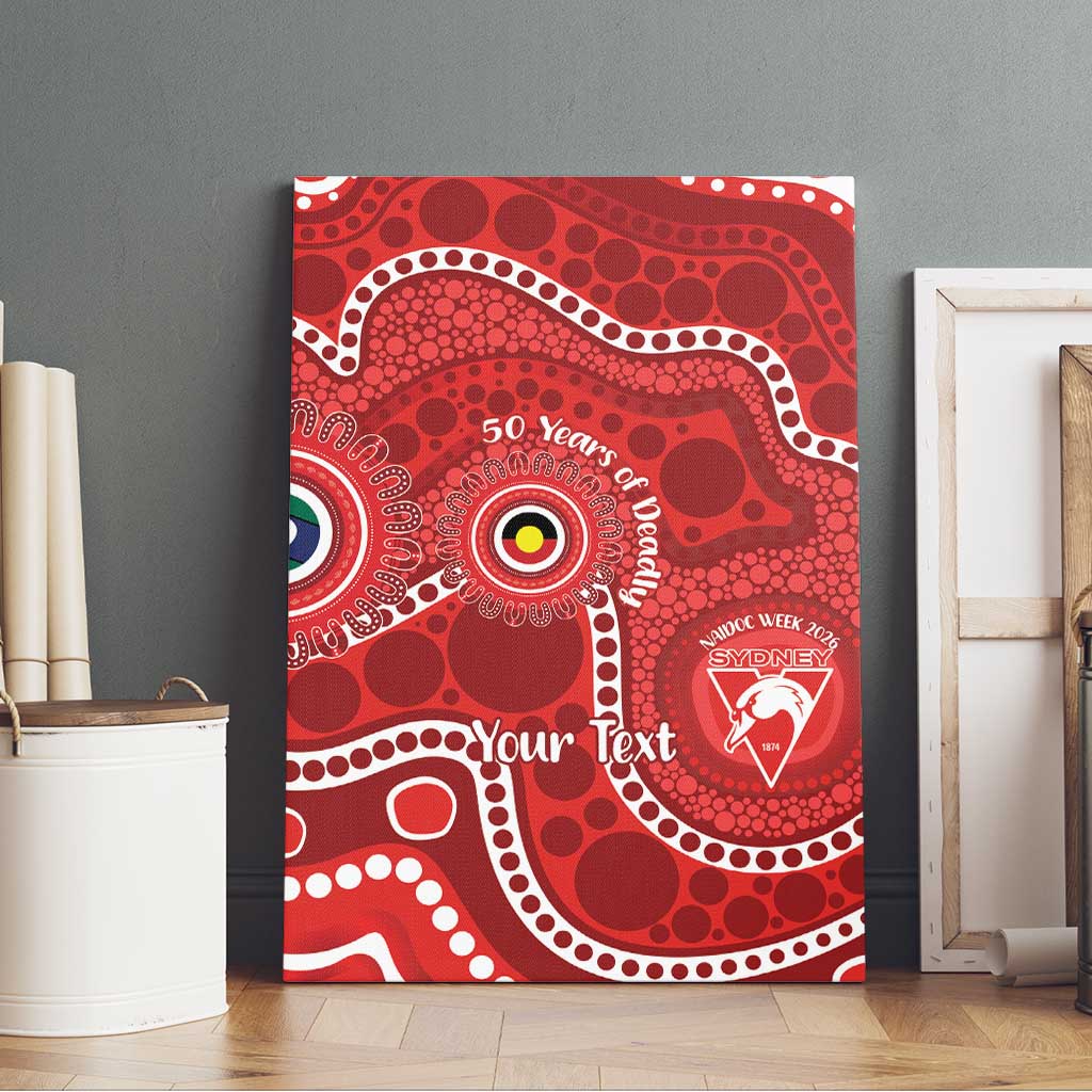Sydney Swans NAIDOC Week 2026 Personalised Canvas Wall Art 50 Years of Deadly Aboriginal Art