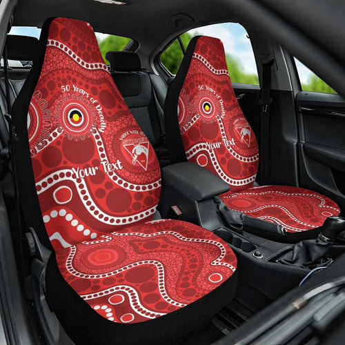 Sydney Swans NAIDOC Week 2026 Personalised Car Seat Cover 50 Years of Deadly Aboriginal Art