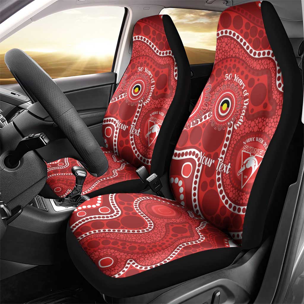 Sydney Swans NAIDOC Week 2026 Personalised Car Seat Cover 50 Years of Deadly Aboriginal Art