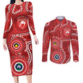 Sydney Swans NAIDOC Week 2026 Personalised Couples Matching Long Sleeve Bodycon Dress and Long Sleeve Button Shirt 50 Years of Deadly Aboriginal Art