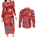 Sydney Swans NAIDOC Week 2026 Personalised Couples Matching Long Sleeve Bodycon Dress and Long Sleeve Button Shirt 50 Years of Deadly Aboriginal Art
