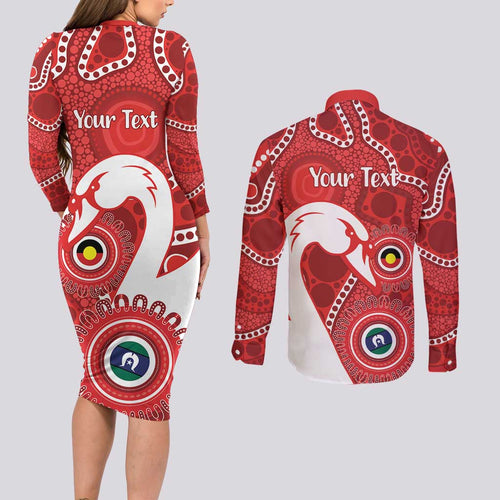 Sydney Swans NAIDOC Week 2026 Personalised Couples Matching Long Sleeve Bodycon Dress and Long Sleeve Button Shirt 50 Years of Deadly Aboriginal Art