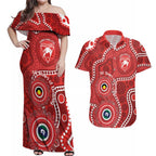 Sydney Swans NAIDOC Week 2026 Personalised Couples Matching Off Shoulder Maxi Dress and Hawaiian Shirt 50 Years of Deadly Aboriginal Art
