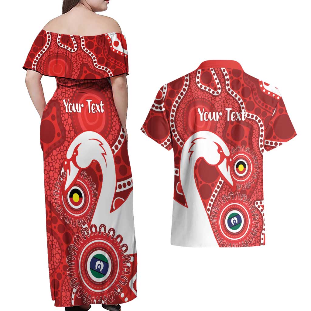 Sydney Swans NAIDOC Week 2026 Personalised Couples Matching Off Shoulder Maxi Dress and Hawaiian Shirt 50 Years of Deadly Aboriginal Art