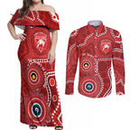Sydney Swans NAIDOC Week 2026 Personalised Couples Matching Off Shoulder Maxi Dress and Long Sleeve Button Shirt 50 Years of Deadly Aboriginal Art