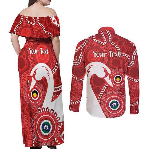 Sydney Swans NAIDOC Week 2026 Personalised Couples Matching Off Shoulder Maxi Dress and Long Sleeve Button Shirt 50 Years of Deadly Aboriginal Art