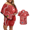 Sydney Swans NAIDOC Week 2026 Personalised Couples Matching Off Shoulder Short Dress and Hawaiian Shirt 50 Years of Deadly Aboriginal Art