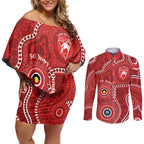 Sydney Swans NAIDOC Week 2026 Personalised Couples Matching Off Shoulder Short Dress and Long Sleeve Button Shirt 50 Years of Deadly Aboriginal Art