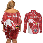 Sydney Swans NAIDOC Week 2026 Personalised Couples Matching Off Shoulder Short Dress and Long Sleeve Button Shirt 50 Years of Deadly Aboriginal Art