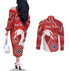 Sydney Swans NAIDOC Week 2026 Personalised Couples Matching Off The Shoulder Long Sleeve Dress and Long Sleeve Button Shirt 50 Years of Deadly Aboriginal Art