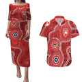 Sydney Swans NAIDOC Week 2026 Personalised Couples Matching Puletasi and Hawaiian Shirt 50 Years of Deadly Aboriginal Art