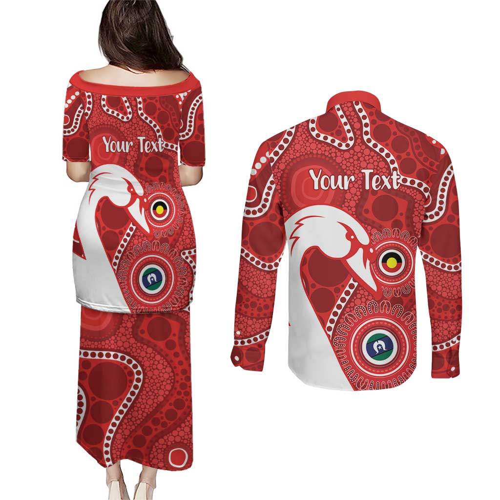 Sydney Swans NAIDOC Week 2026 Personalised Couples Matching Puletasi and Long Sleeve Button Shirt 50 Years of Deadly Aboriginal Art