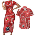 Sydney Swans NAIDOC Week 2026 Personalised Couples Matching Short Sleeve Bodycon Dress and Hawaiian Shirt 50 Years of Deadly Aboriginal Art