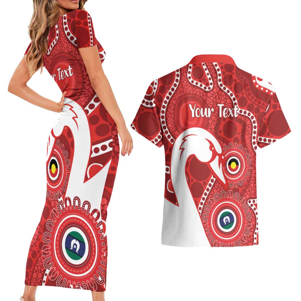 Sydney Swans NAIDOC Week 2026 Personalised Couples Matching Short Sleeve Bodycon Dress and Hawaiian Shirt 50 Years of Deadly Aboriginal Art