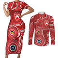 Sydney Swans NAIDOC Week 2026 Personalised Couples Matching Short Sleeve Bodycon Dress and Long Sleeve Button Shirt 50 Years of Deadly Aboriginal Art