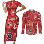 Sydney Swans NAIDOC Week 2026 Personalised Couples Matching Short Sleeve Bodycon Dress and Long Sleeve Button Shirt 50 Years of Deadly Aboriginal Art